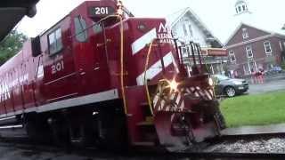 VT Railway - Rain Train Engine Swap - 8-13-14 - Chester, VT