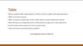 Materialization Overview in dbt(data build tool)