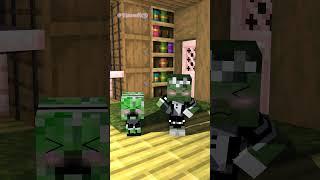 Secret Poi Poi Poi with Baby Zombie & Creeper#shorts #minecraft #memes