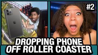 DROPPING PHONE OFF ROLLER COASTER on OMEGLE #2