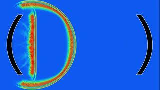 A wave traveling between two parabolic antennas