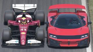 Lewis Hamilton Ferrari F1 2025 vs Ferrari F80 at Monza