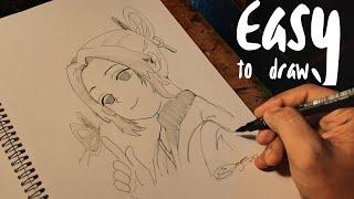 Easy anime drawing || SHINOBU KOCHO || Demon Slayer