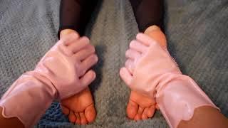 ASMR Foot Tracing/Tickle with Tools || HD Female Feet