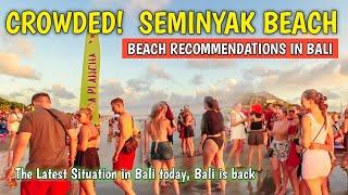 The current situation on the Seminyak beach in Bali