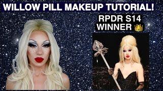 WILLOW PILL MAKEUP TUTORIAL, RUPAULS DRAG RACE SEASON 14 WINNER