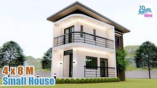 (4x8 Meters) Small House | Two Storey Tiny House Design | 2 Bedroom | House Design Ideas