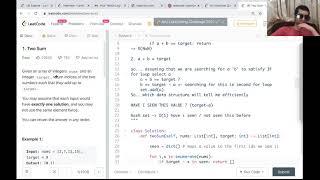 solving leetcode.com first problem | LC 1 Two Sum | approaches quick explaination & live solve code