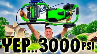 Most POWERFUL Electric Pressure Washer...Greenworks PRO 3000psi!!! 