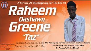 Live Stream of Funeral Service for Raheem Dashawn Greene aka 'Taz'