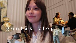 GÜNLÜK VLOG | son dakikaya kalan ödevler, sofa burger, the cups coffee