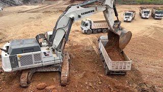 Liebherr 984 Excavator Loading Mercedes & MAN Trucks - Sotiriadis/Labrianidis Mining Works