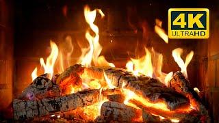 FIREPLACE 4K  Cozy Fire Background (12 HOURS). Fireplace video with Burning Logs & Fire Sounds