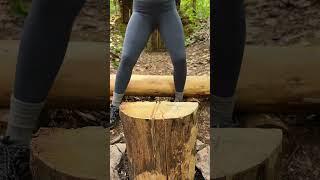 Real forest GIRL #camping #survival #bushcraft #outdoors