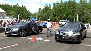 Mercedes S 65 AMG vs Bentley Continental GT V8 vs Nissan GT-R