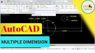 DIM COMMAND IN AutoCAD | MULTIPLE DIMENSION | CAD CAREER