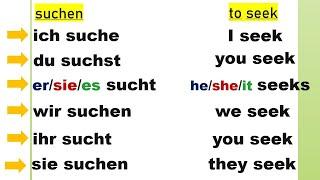 The conjugation of the verbs - to seek (suchen) and to find (finden)