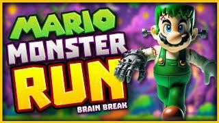 Mario Monster Run! | Halloween Brain Break | Mario Freeze Dance | Just Dance | Danny Go Noodle