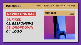 Fixed Responsive Dropdown Navigation Bar With Logo | HTML, CSS And JQuery