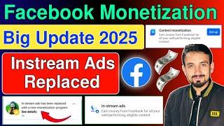 Big Update | Instream Ads Has Been Replaced with a new Monetization Program | Facebook Monetization