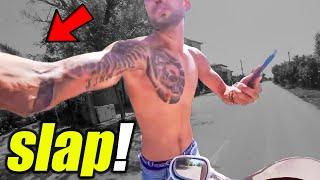 TOUGH GUY ATTACKS BIKERS | EPIC & CRAZY MOTORCYCLE MOMENTS 2024 - #77