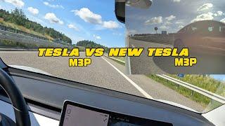 Tesla Model 3 Performance old vs new at the beginning of German autobahn!