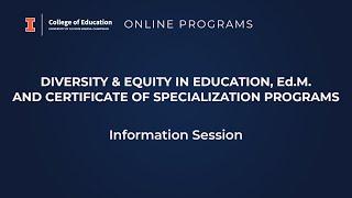 Education at Illinois - Online Programs, Diversity & Equity in Education, Ed M  and Certificate