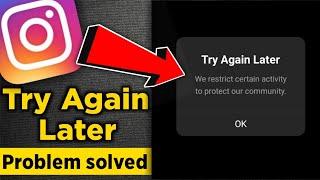 How to fix try again later in instagram in tamil | remove try again later problem in 2021