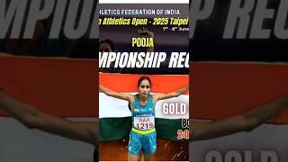  POOJA SMASHES CHAMPIONSHIP RECORD 800m GOLD | 2:02.79s | Taiwan Athletics Open 2025  #athletics