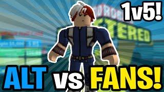 ALTGAMERXD vs FANS! 1v5 TEAM BATTLE! | Boku No Roblox Remastered