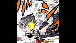 Siblings in anime vs. real life  || #demonslayer #siblings #rl #diamondgirl