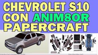 Modelar Chevrolet S10 con ANIM8OR y descargar PDF y PDO Free PAPERCRAFT PEPAKURA props auto car