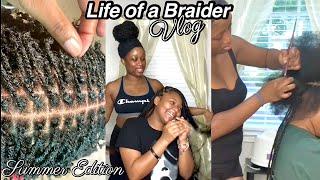 Life of a Braider VLOG: Summer Chaos || Boho Styles, Micro Twists, Hair Store Runs , Hauls etc.