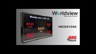 HD32X1C04 Worldview Time Zone Clock by BRG Precision Products