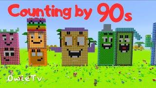 Counting by 90s Song | Skip Counting for Kids | Minecraft Numberblocks