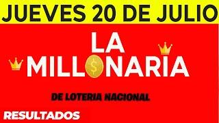 Resultados La Millonaria del Ecuador del Jueves 20 de Julio del 2023