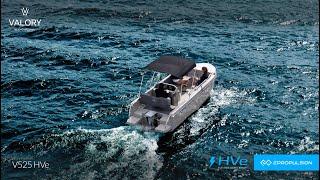 Electric boat at it's best ! VALORY 525 HVe & E-Propulsion Navy 6.0 Evo  6kW / 9.9 HP test