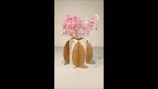 Corrugated paper shell diy handmade art vase flower, paper shell this damn artistic temperament aga