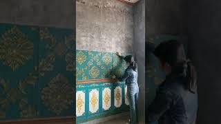 How to Stick Wallpaper​ , ​Home decoration with Stick Wallpaper​  part1661