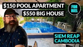 3 pool apartments from $150 + 4 bedroom house $550! Retire or move to Siem Reap, Cambodia! #forriel