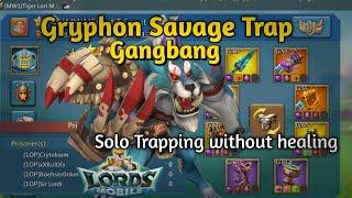 Lords Mobile - Gryphon Solo Trap|Solo Trapping with 5m troops with no healing and Gangbang ,,