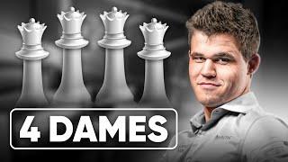 Magnus CARLSEN joue le NUMÉRO 1 Français avec 4 DAMES sur l’échiquier !!