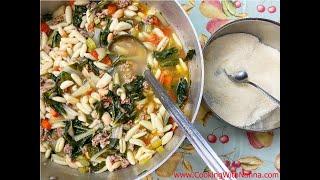 Swiss Chard & Sausage Soup with Cavatelli - Rossella's Cooking with Nonna