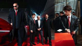 Lewis Hamilton & Charles Leclerc arrive together in style at F175 event | Behind the scenes