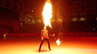 “Thunderstruck” - Fire skater Clément Pinel at Ghiaccio Spettacolo 2024 in Courmayeur