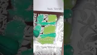 Easy Stamped Monstera Leaves Nail Art Tutorial #shorts