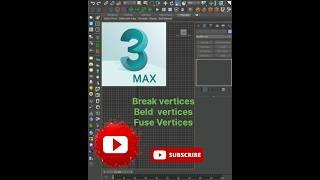 Vertices- Break, weld & fuse// 3ds max tutorial #3dmodeling #coronarender