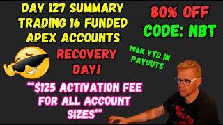 DAY 127 SUMMARY - RECOVERY DAY! - TRADING APEX FUNDED ACCOUNTS - CODE NBT