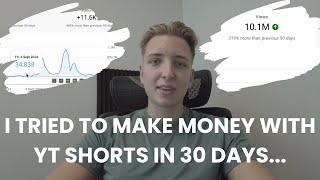 I tried to Make Money  with YouTube Shorts for 30 days Results