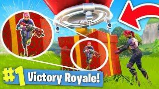 WINNING by HIDING in a SUPPLY DROP! (Fortnite Battle Royale)